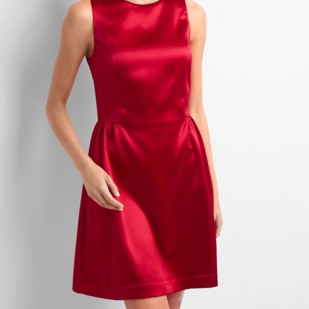 GAP Satin Fit and Flare Silhouette Dress NWT